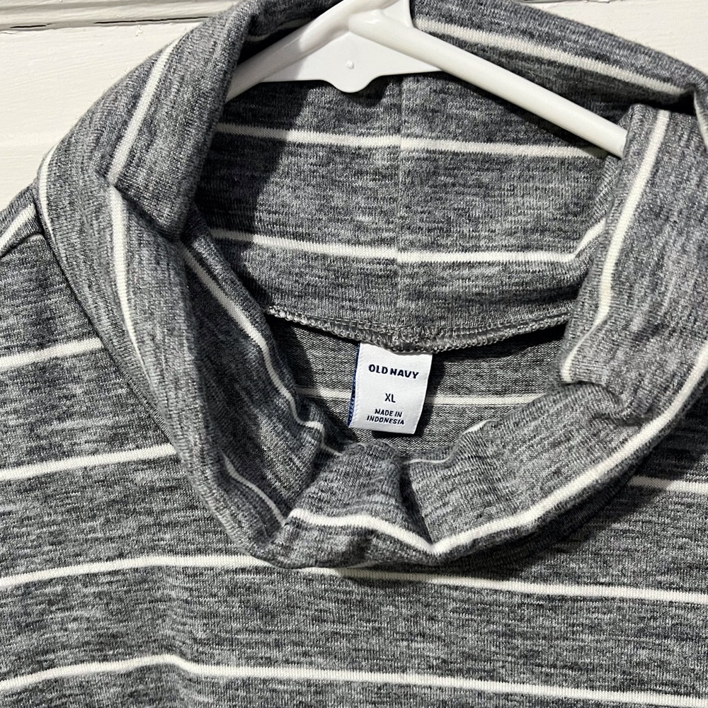 Gray and White Striped Work Dress